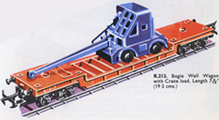 Bogie Well Wagon With Crane Load