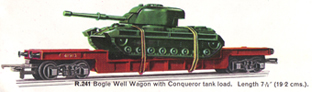 Bogie Well Wagon With Conqueror Tank Load