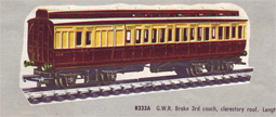 G.W.R. Brake Third Clerestory Coach 