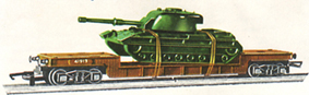 Bogie Well Wagon With Conqueror Tank Load