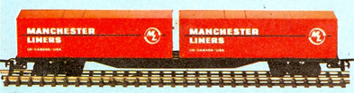 60ft Flat Car With Two 30ft Manchester Liners Containers (Canada)