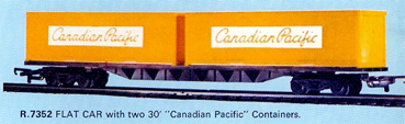 60ft Flat Car With Two 30ft Canadian Pacific Containers (Canada)