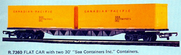60ft Flat Car With Two 30ft Sea Containers Inc. Containers (Canada) 