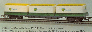 Freightliner Wagon - 3 20ft Tank Containers - B.P. Chemicals