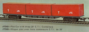 60ft Flat Car With Three 20ft CTI Containers (Canada)