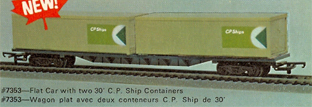 60ft Flat Car With Two 30ft C.P. Ships Containers (Canada)