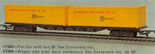 60ft Flat Car With Two 30ft Sea Containers Inc. Containers (Canada) 