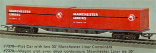 60ft Flat Car With Two 30ft Manchester Liners Containers (Canada)