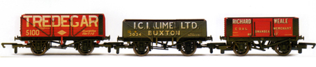 Tredegar, I.C.I. Lime and Richard Weale Open Wagons - Three Wagon Pack (Weathered)