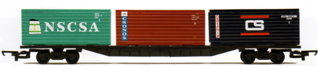 Container Wagon (3 x 20ft) - NSCSA, Cronos and Contship