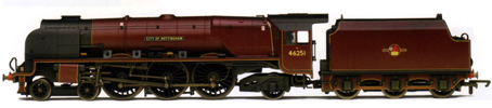 Princess Coronation Class Locomotive - City Of Nottingham (Weathered)