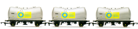 Blue Circle Cement Vee Tank Wagons - Three Wagon Pack (Weathered)