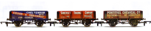 Crook & Greenway, Somerset Trading Company and Pontithel Chemical Co Open Wagons - Three Wagon Pack (Weathered)