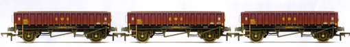 EWS 2 Axle Coalfish Box Open Wagons (MHA) - Three Wagon Pack (Weathered)