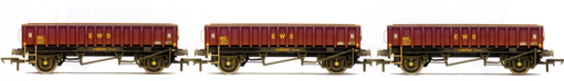 EWS 2 Axle Coalfish Box Open Wagons (MHA) - Three Wagon Pack (Weathered)