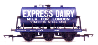 L.M.S. Express Dairies 6 Wheel Milk Tank Wagon