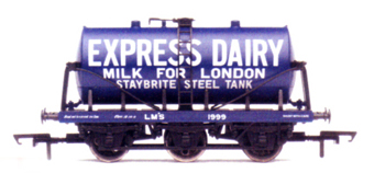 L.M.S. Express Dairies 6 Wheel Milk Tank Wagon