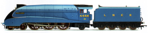 R3371 Hornby OO Gauge LNER Era 3 Railroad 4-6-2 A4 Class 4468 ‰€˜Mallard‰€™ 