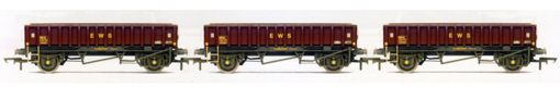 EWS 2 Axle Coalfish Box Open Wagons (MHA) - Three Wagon Pack (Weathered)